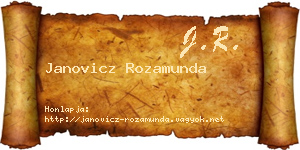 Janovicz Rozamunda névjegykártya